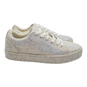 ALDO Etilivia Glitter Shoe Sneakers White size 6